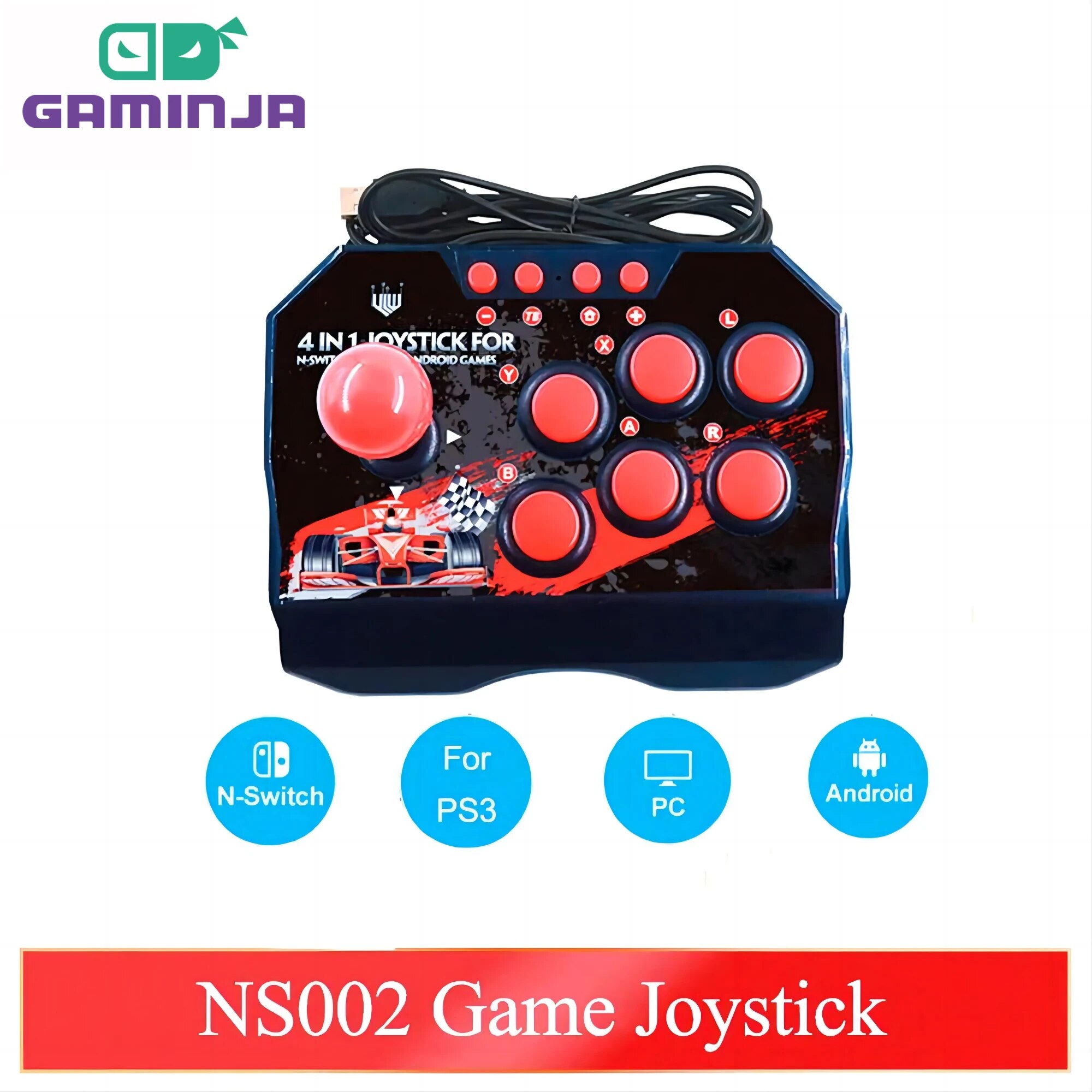 Retro Gaming Raspberry Pi 4 - GAMINJA NS002 4 Em 1 Retro