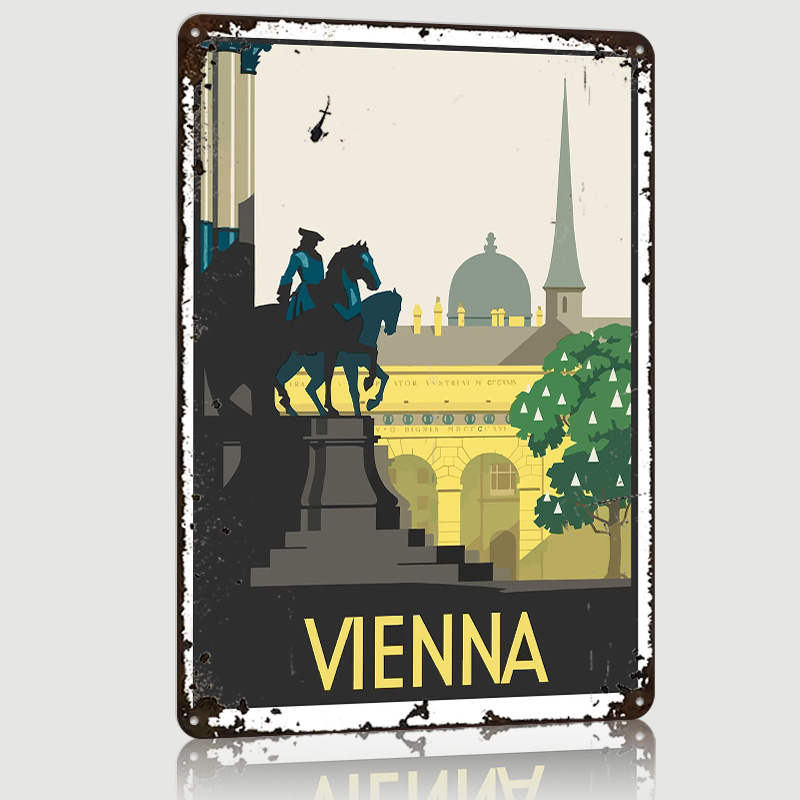 Retro Gaming Vienna - Pôster Metálico de Viena, Arte de