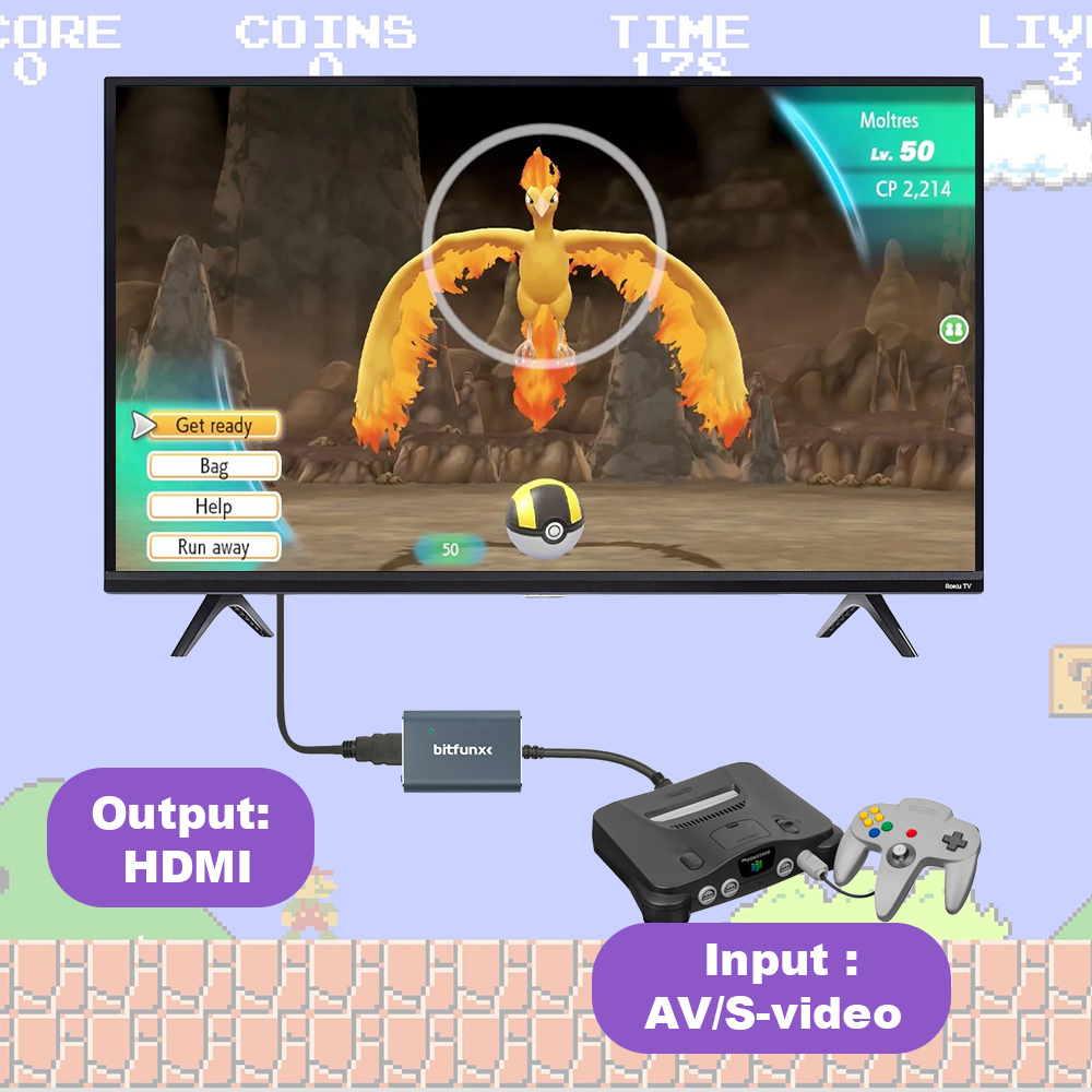 Adaptador Bitfunx 720P Svideo  - Retro Gaming Gif avaliação e preço