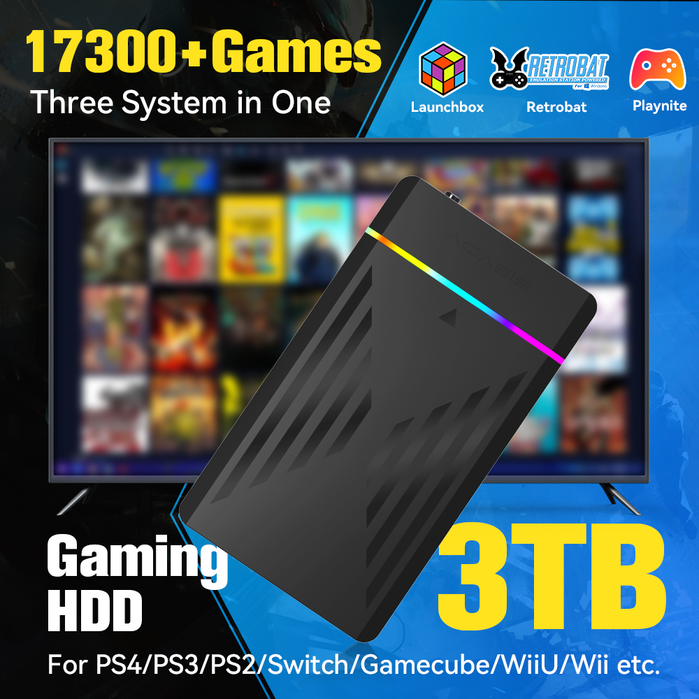 3TB portátil Gaming HDD Launch - Retro Gaming Portable avaliação e preço